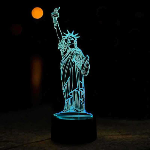 3д светильник Статуя Свободы